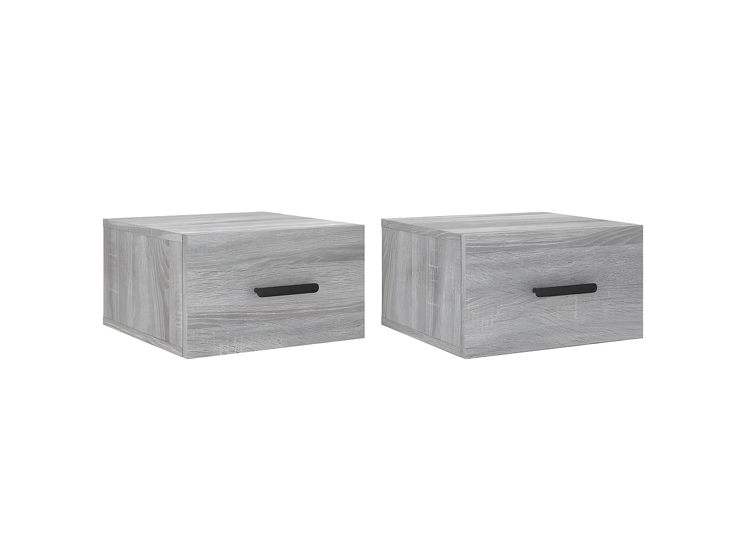 Lot de 2 Tables de chevet murales sonoma gris 35x35x20 cm WVGQ8901