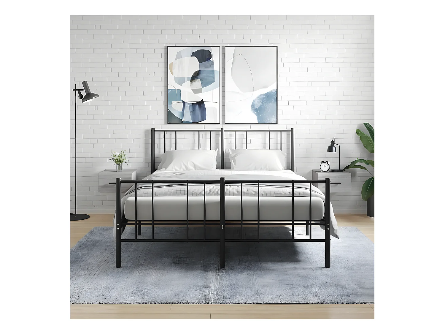 Lot de 2 Tables de chevet murales sonoma gris 35x35x20 cm WVGQ8901