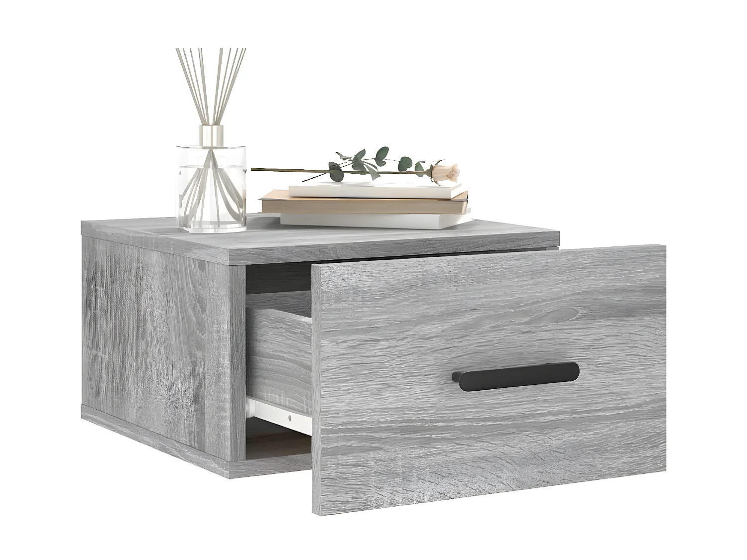 Mesas de cabeceira de parede 2 pcs 35x35x20 cm cinzento sonoma PT43097