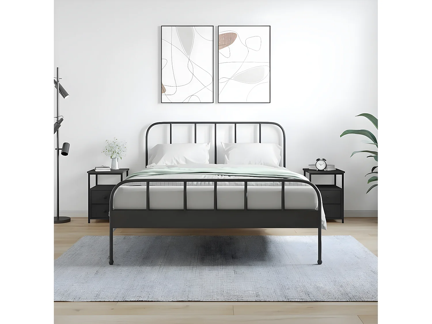 Nachtkastjes 2 st 34x35,5x50 cm bewerkt hout zwart NL11370