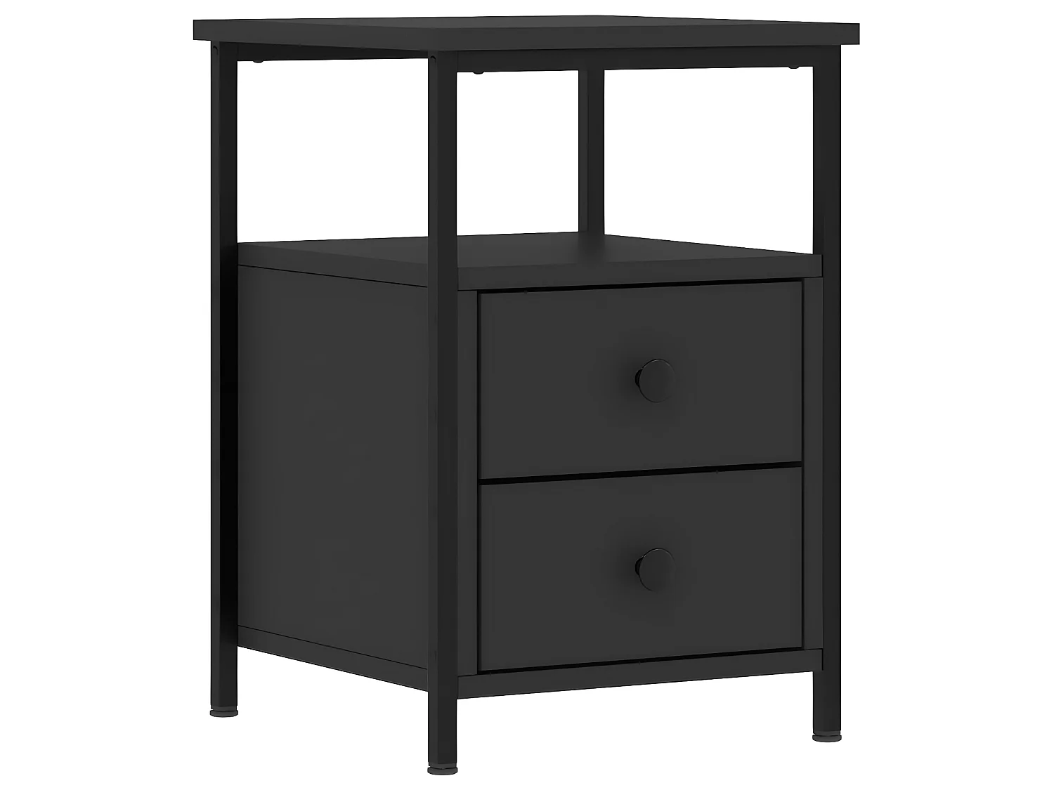 Nachtkastjes 2 st 34x35,5x50 cm bewerkt hout zwart NL11370