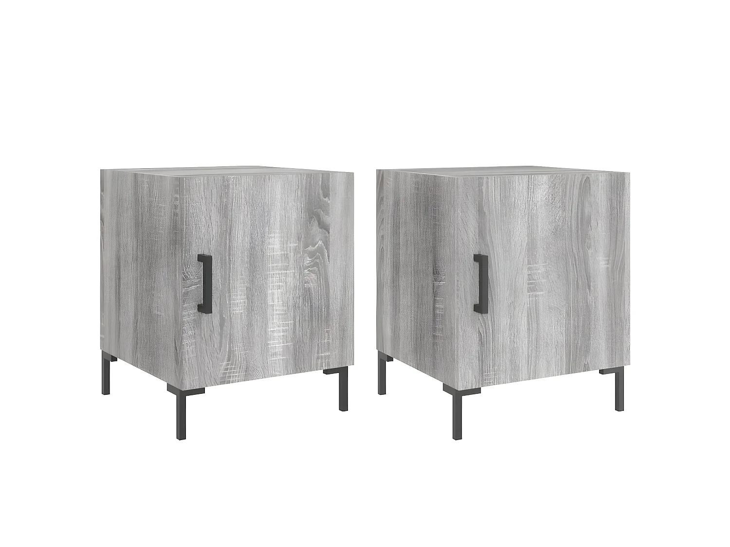 Lot de 2 Tables de chevet sonoma gris 40x40x50cm bois d'ingénierie WVGQ7882