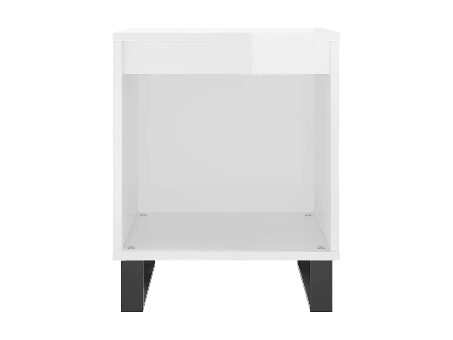 Lote de 2 Mesitas de noche madera ingeniería blanco brillo 40x35x50 cm ES64591