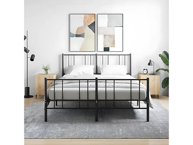 Nachtkastjes 2 st 40x40x50 cm bewerkt hout sonoma eikenkleurig NL20274