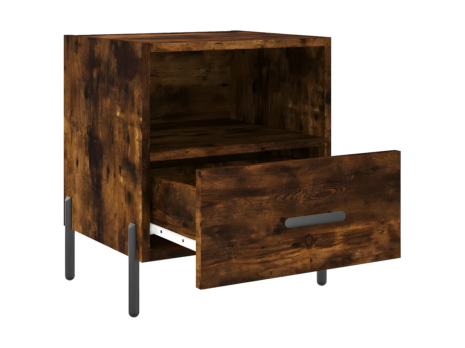 Lot de 2 Tables de chevet chêne fumé 40x35x47,5cm bois d’ingénierie WVGQ8741