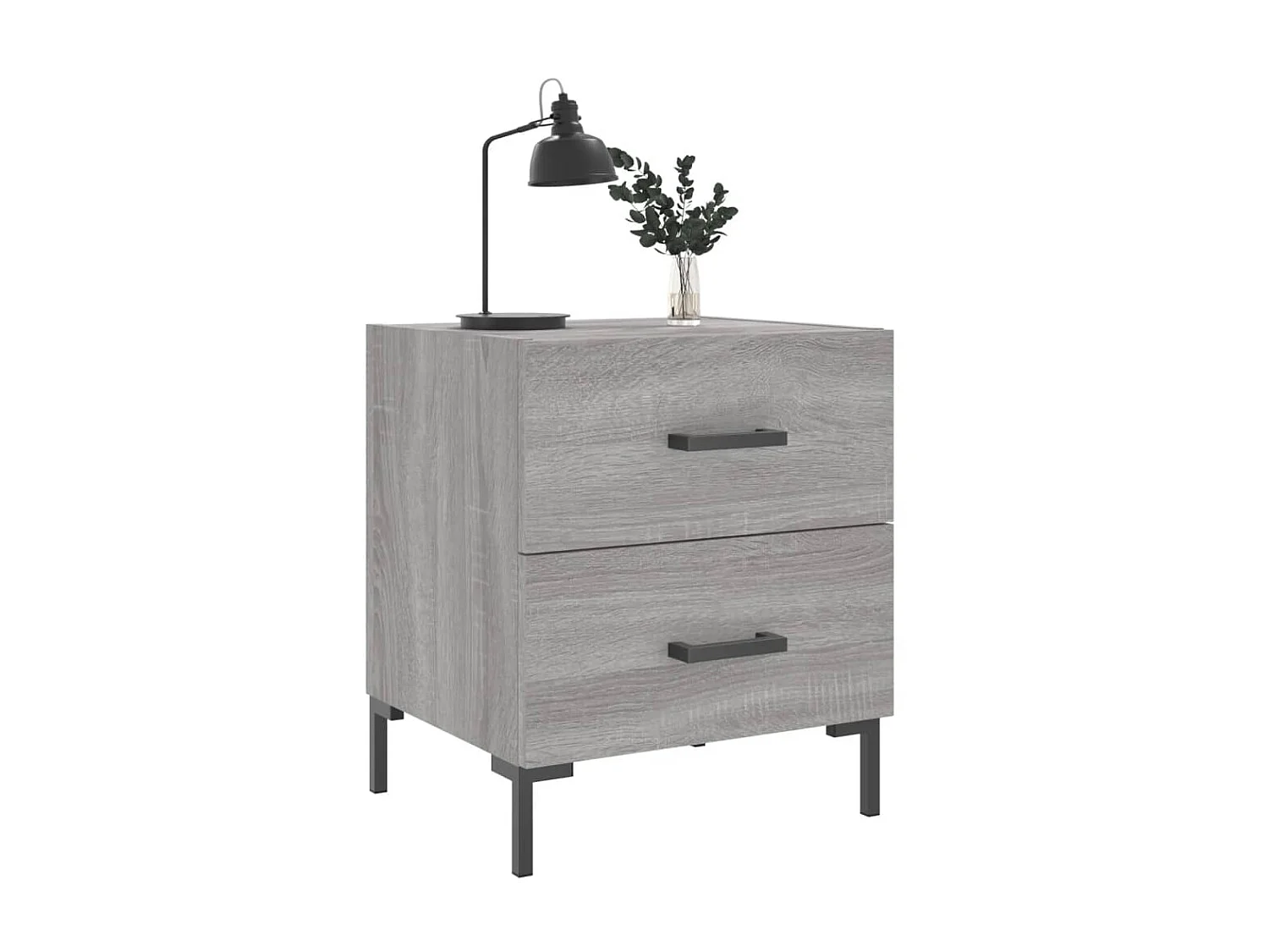 Lot de 2 Tables de chevet sonoma gris 40x35x47,5 cm WVGQ7289