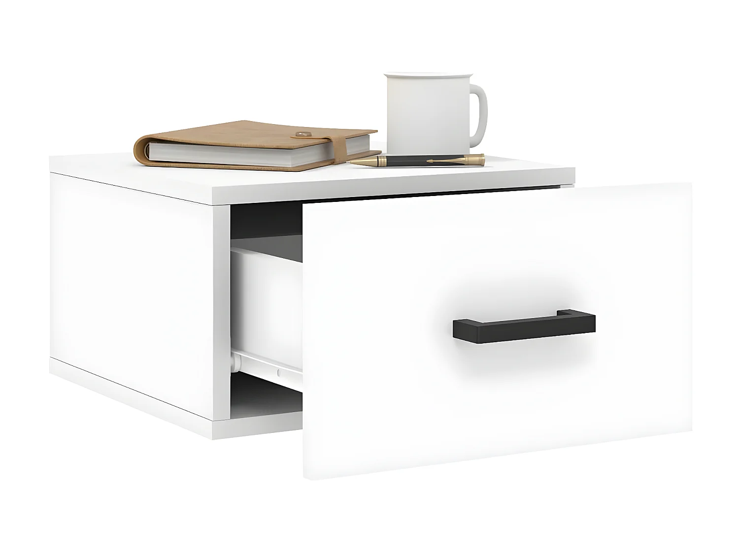 Lot de 2 Tables de chevet murales blanc 35x35x20 cm WVGQ3543