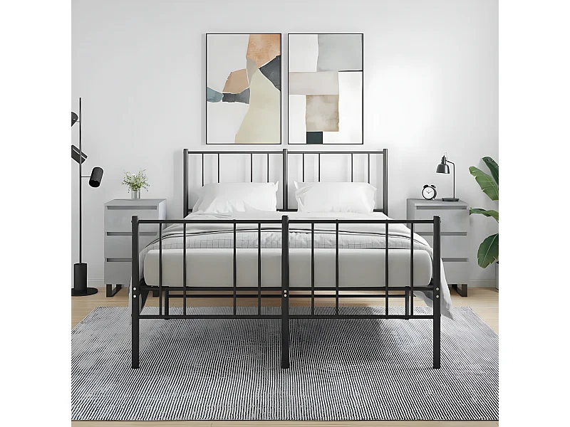 Nachtkastjes 2 st 40x35x69 cm bewerkt hout betongrijs NL76042