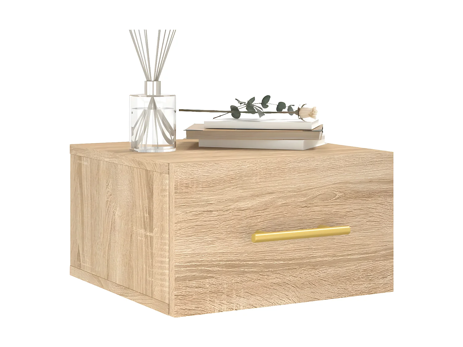 Lot de 2 Tables de chevet murales chêne sonoma 35x35x20 cm WVGQ3299