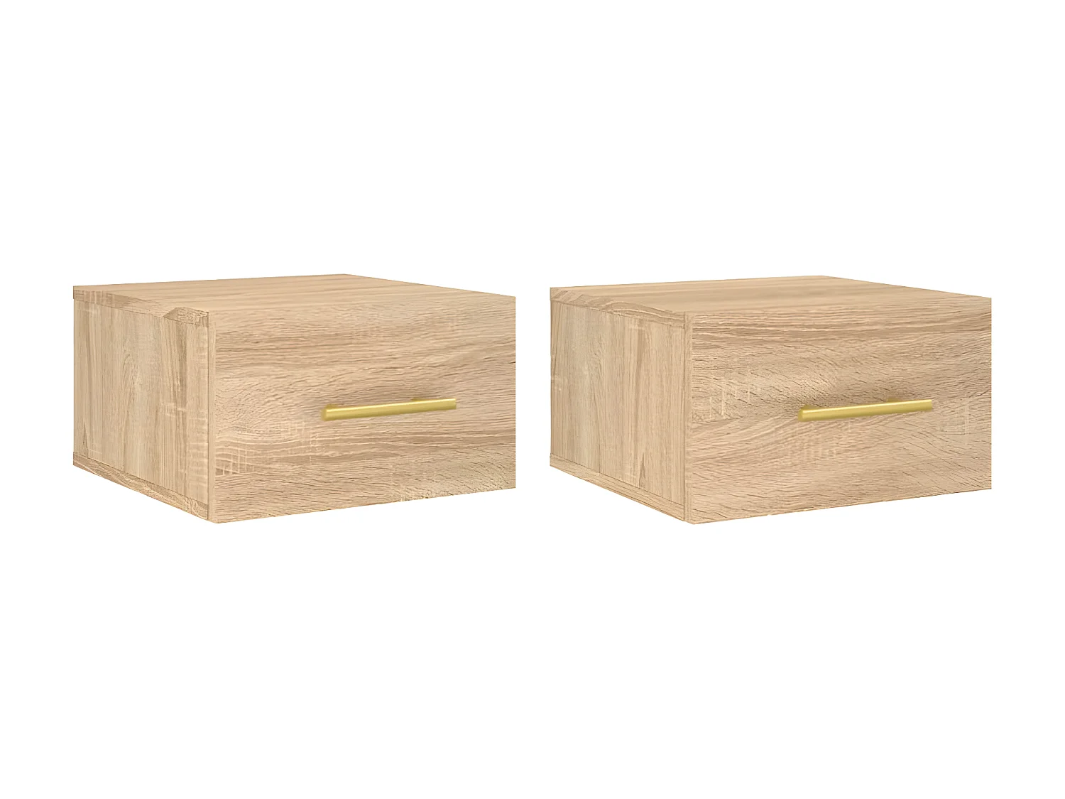 Lot de 2 Tables de chevet murales chêne sonoma 35x35x20 cm WVGQ3299