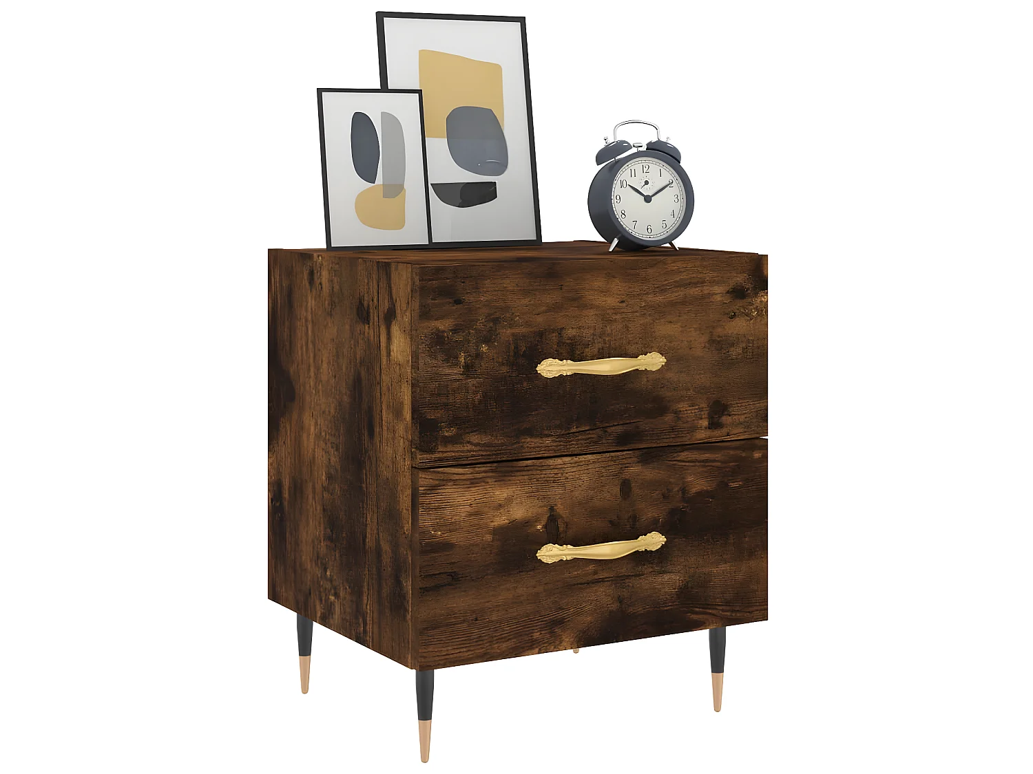 Nachtkastjes 2 st 40x35x47,5 cm bewerkt hout gerookt eikenkleur NL84704