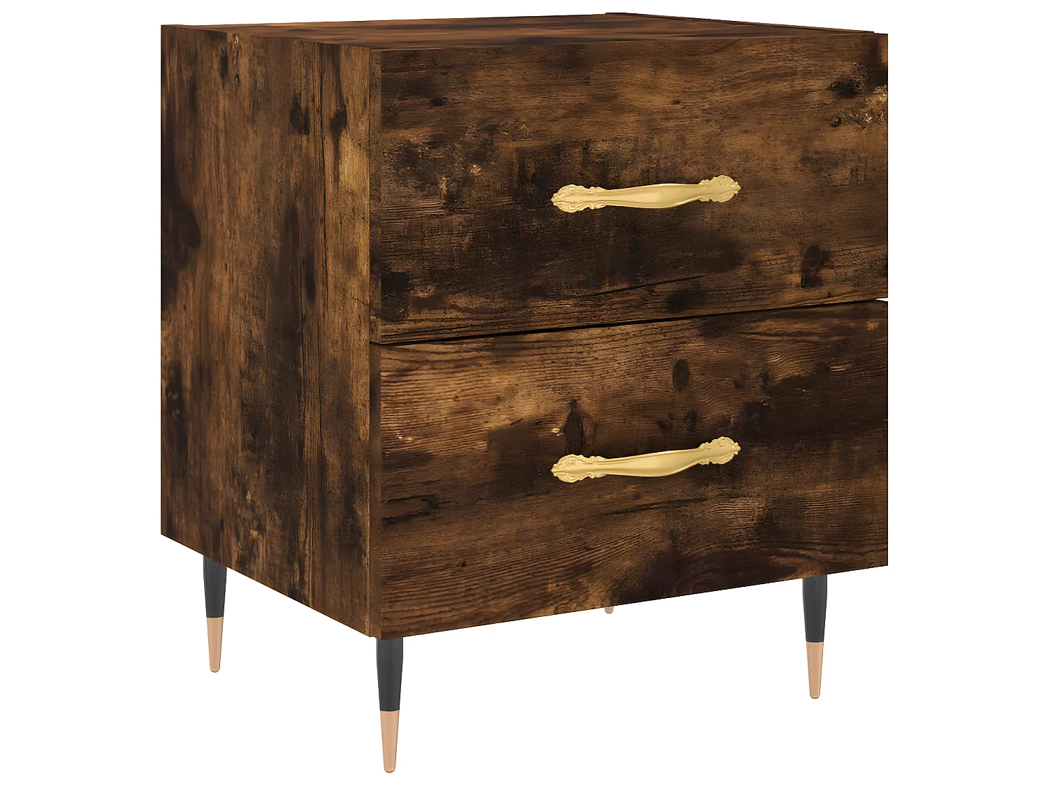 Nachtkastjes 2 st 40x35x47,5 cm bewerkt hout gerookt eikenkleur NL84704