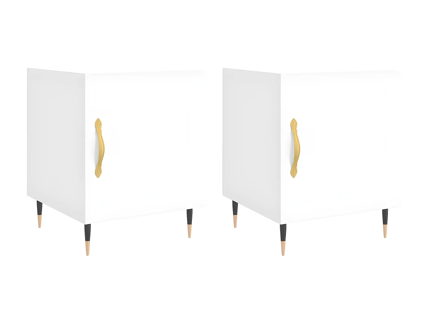 Lot de 2 Tables de chevet blanc 40x40x50 cm bois d’ingénierie WVGQ3161