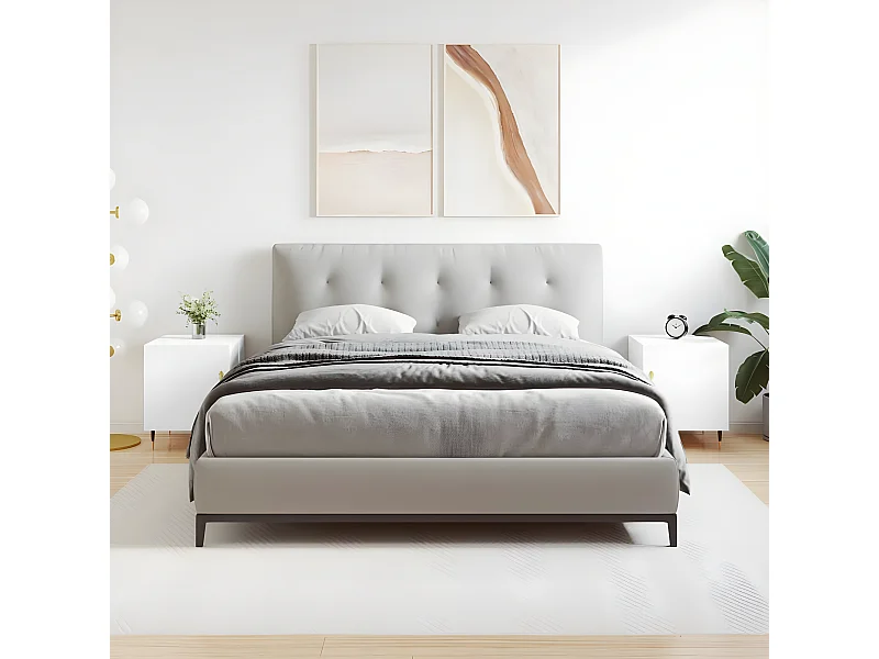 Mesa de cabeceira 2 pcs 40x40x50 cm derivados de madeira branco PT70017