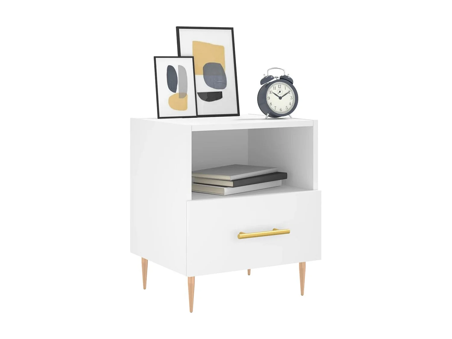 Lot de 2 Tables de chevet blanc 40x35x47,5 cm bois d’ingénierie WVGQ5033