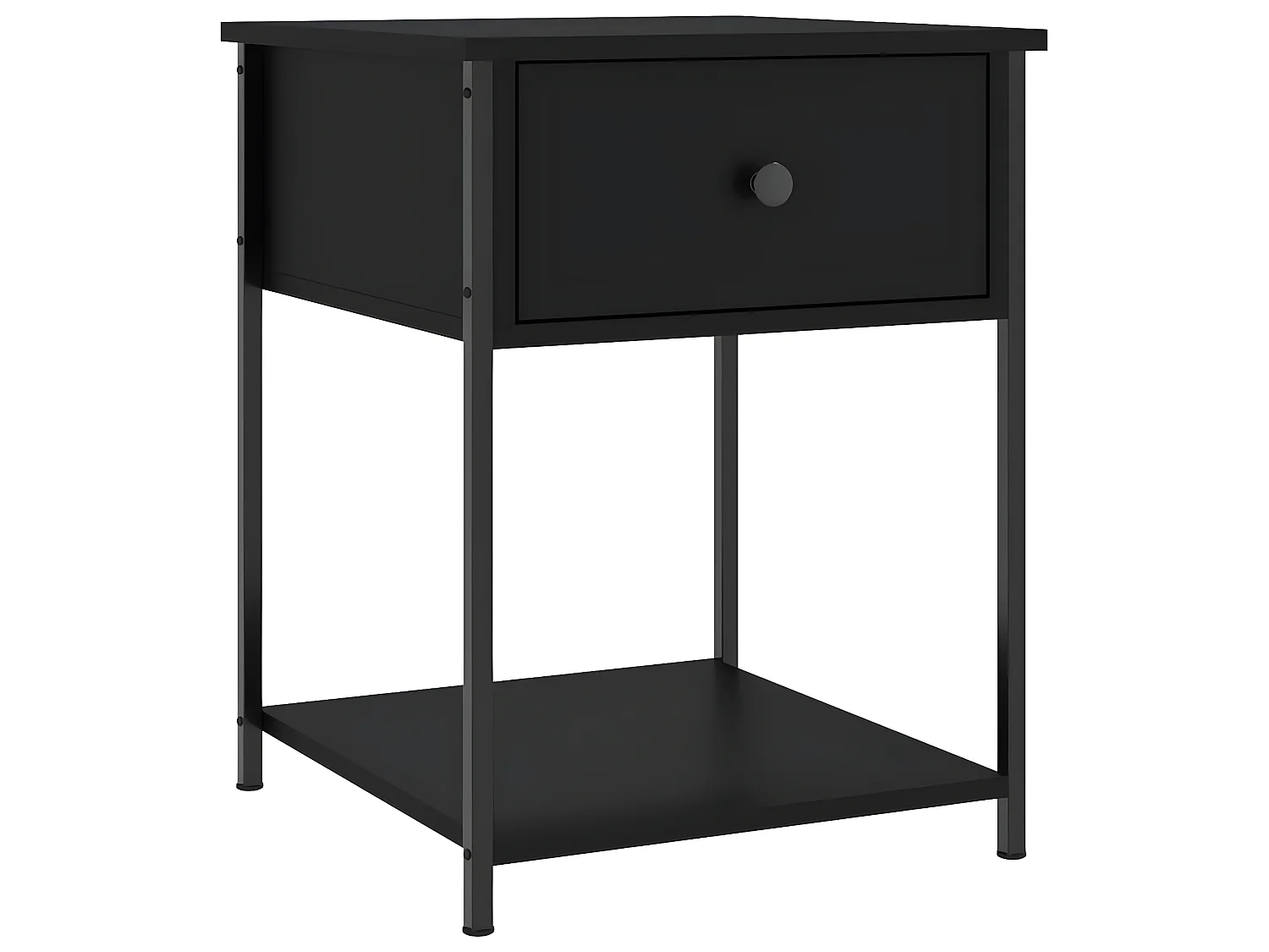 Lote de 2 Mesitas de noche madera de ingeniería negro 44x45x58 cm ES21545