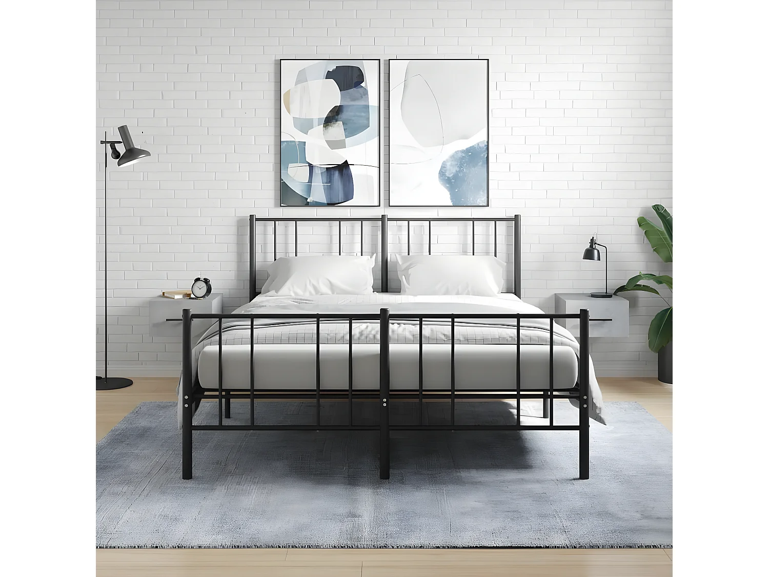 Lot de 2 Tables de chevet murales gris béton 35x35x20 cm WVGQ7932