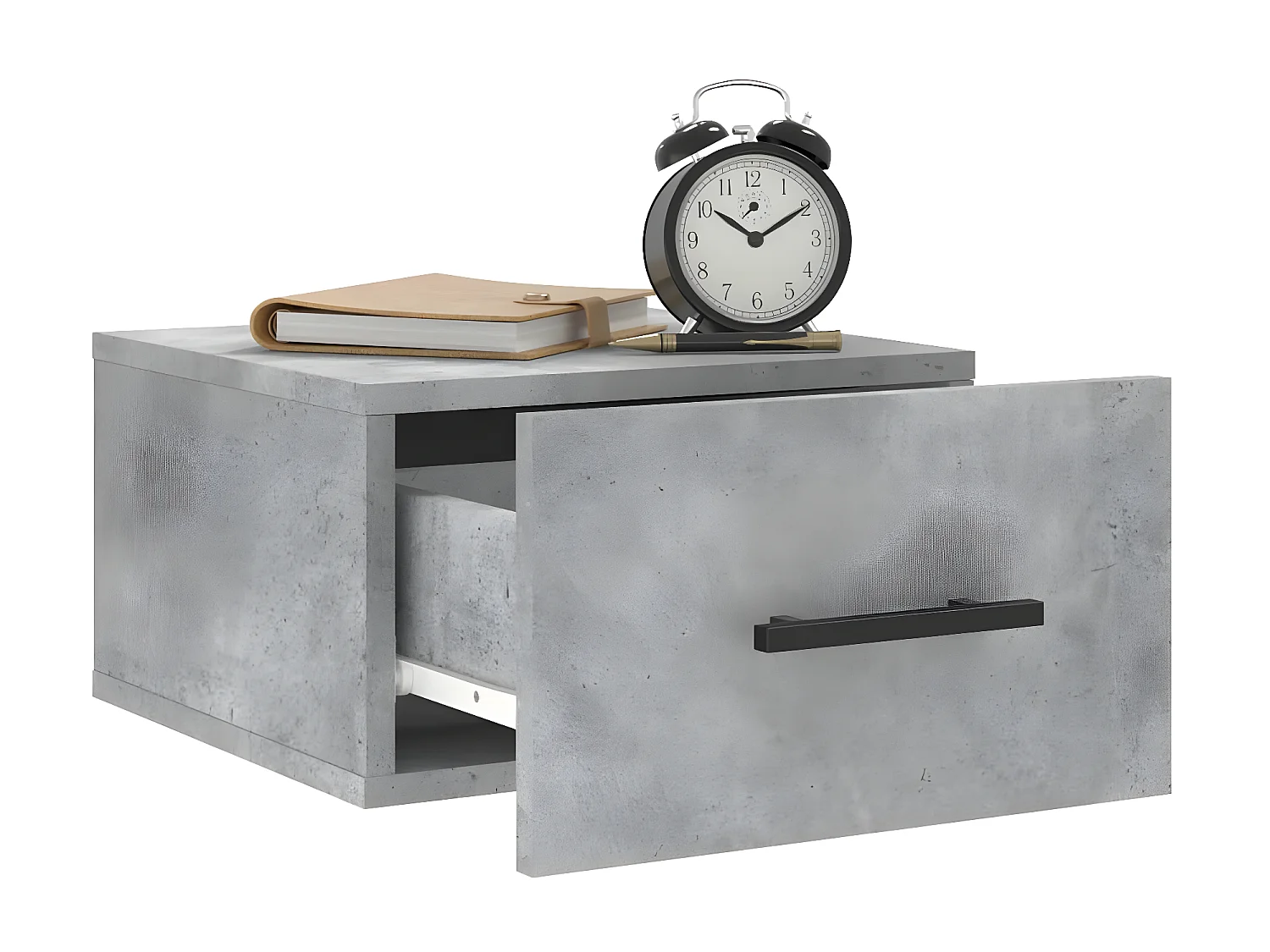 Lot de 2 Tables de chevet murales gris béton 35x35x20 cm WVGQ7932
