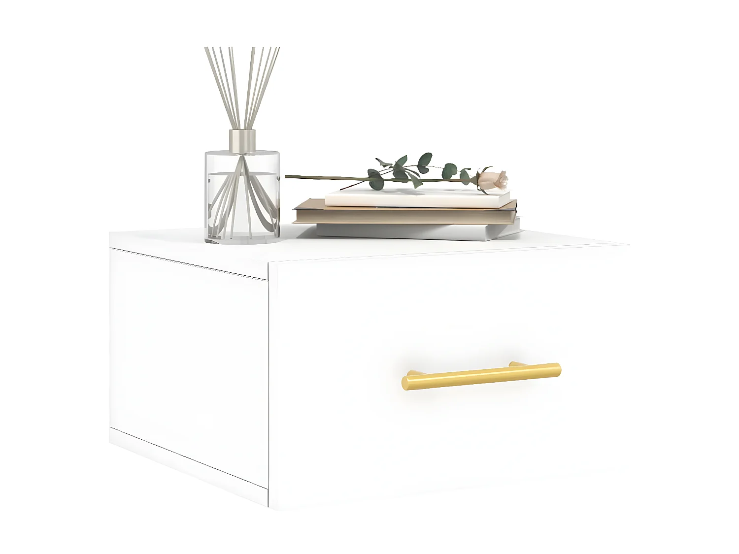 Lot de 2 Tables de chevet murales blanc 35x35x20 cm WVGQ4344