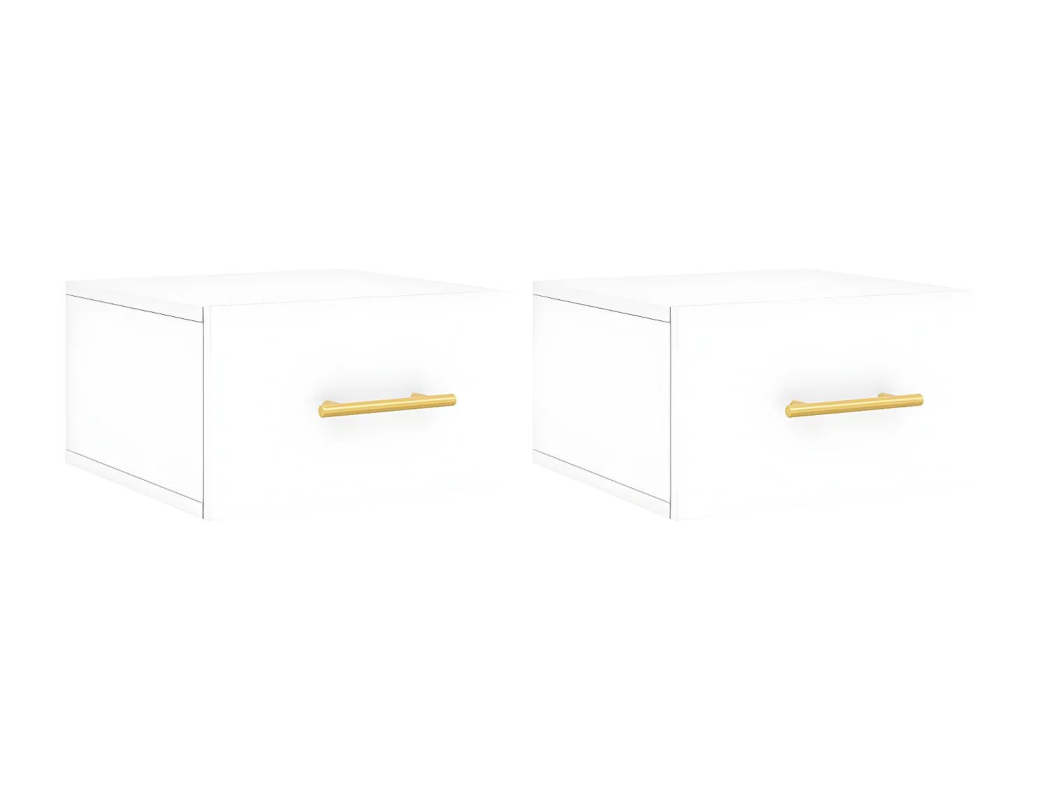Lot de 2 Tables de chevet murales blanc 35x35x20 cm WVGQ4344