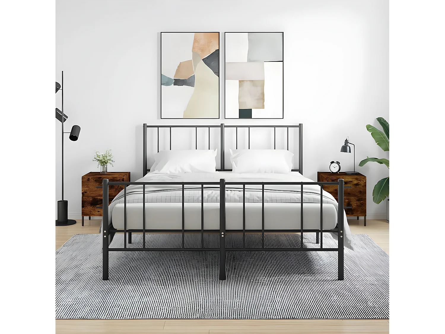 Lot de 2 Tables de chevet chêne fumé 40x35x47,5cm bois d’ingénierie WVGQ4714