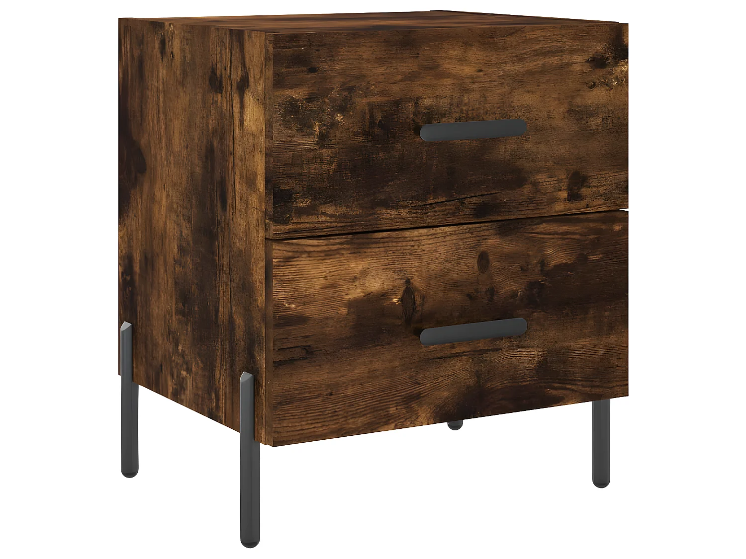 Lot de 2 Tables de chevet chêne fumé 40x35x47,5cm bois d’ingénierie WVGQ4714