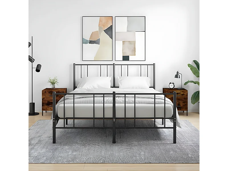 Lot de 2 Tables de chevet chêne fumé 40x35x47,5cm bois d’ingénierie WVGQ4714