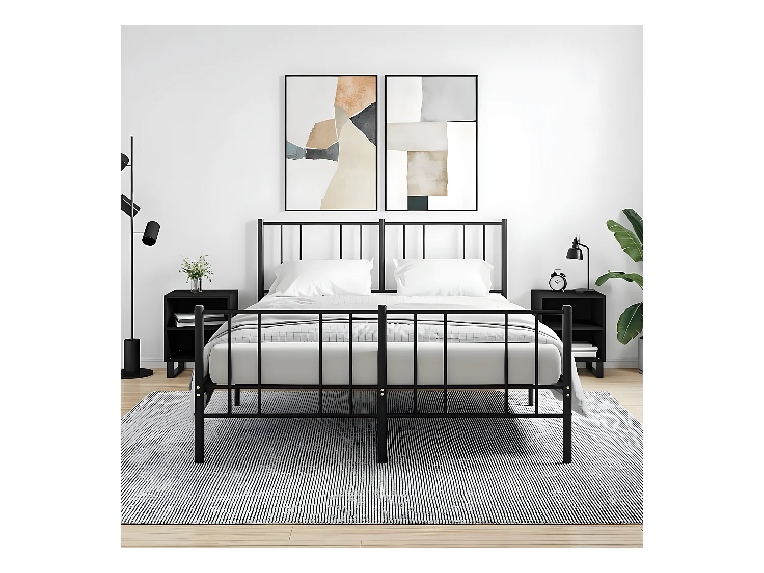 Nachtkastjes 2 st 40x30x50 cm bewerkt hout zwart NL50286