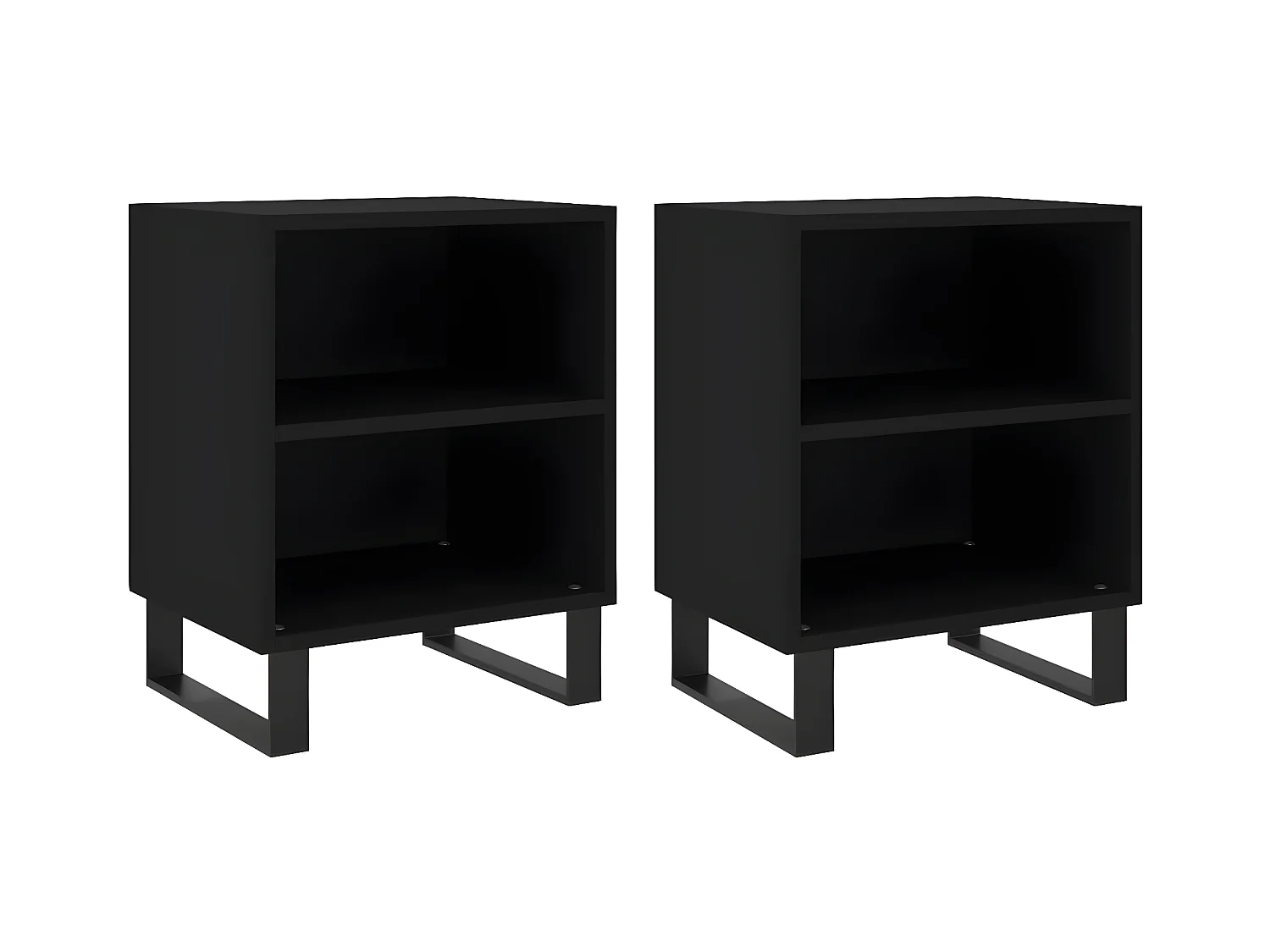 Nachtkastjes 2 st 40x30x50 cm bewerkt hout zwart NL50286