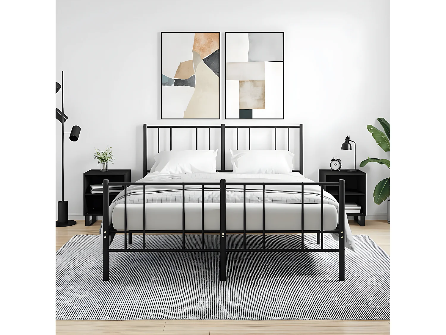 Nachtkastjes 2 st 40x30x50 cm bewerkt hout zwart NL50286