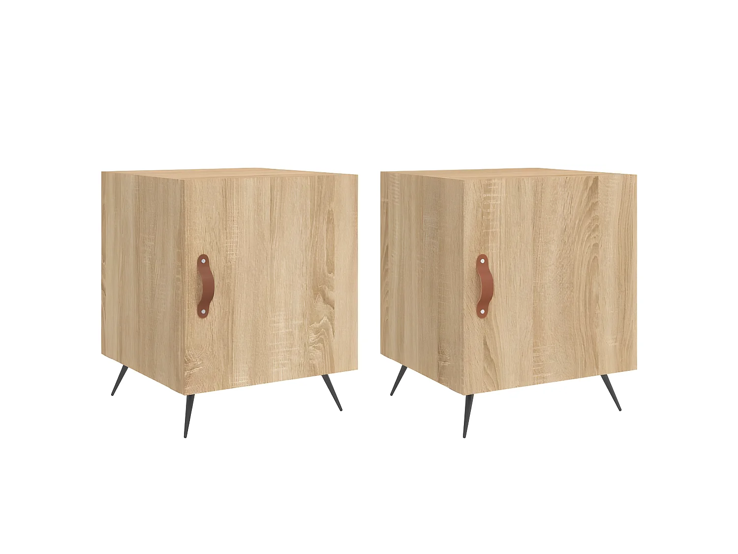 Lot de 2 Tables de chevet chêne sonoma 40x40x50 cm bois ingénierie WVGQ2892