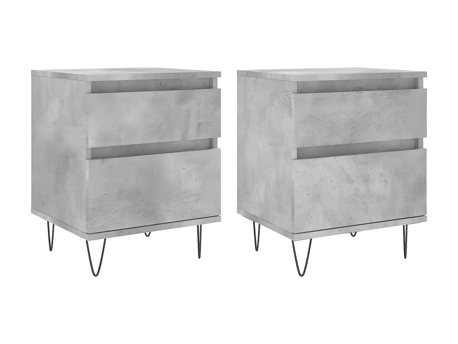 Lot de 2 Tables de chevet gris béton 40x35x50 cm bois d’ingénierie WVGQ9410