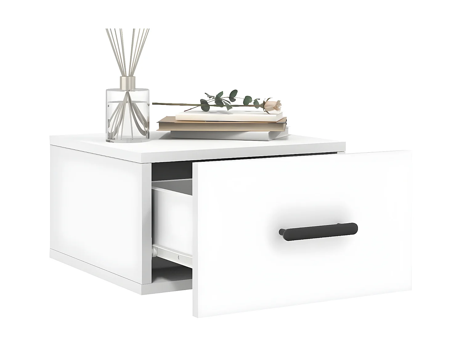 Lot de 2 Tables de chevet murales blanc 35x35x20 cm WVGQ3651