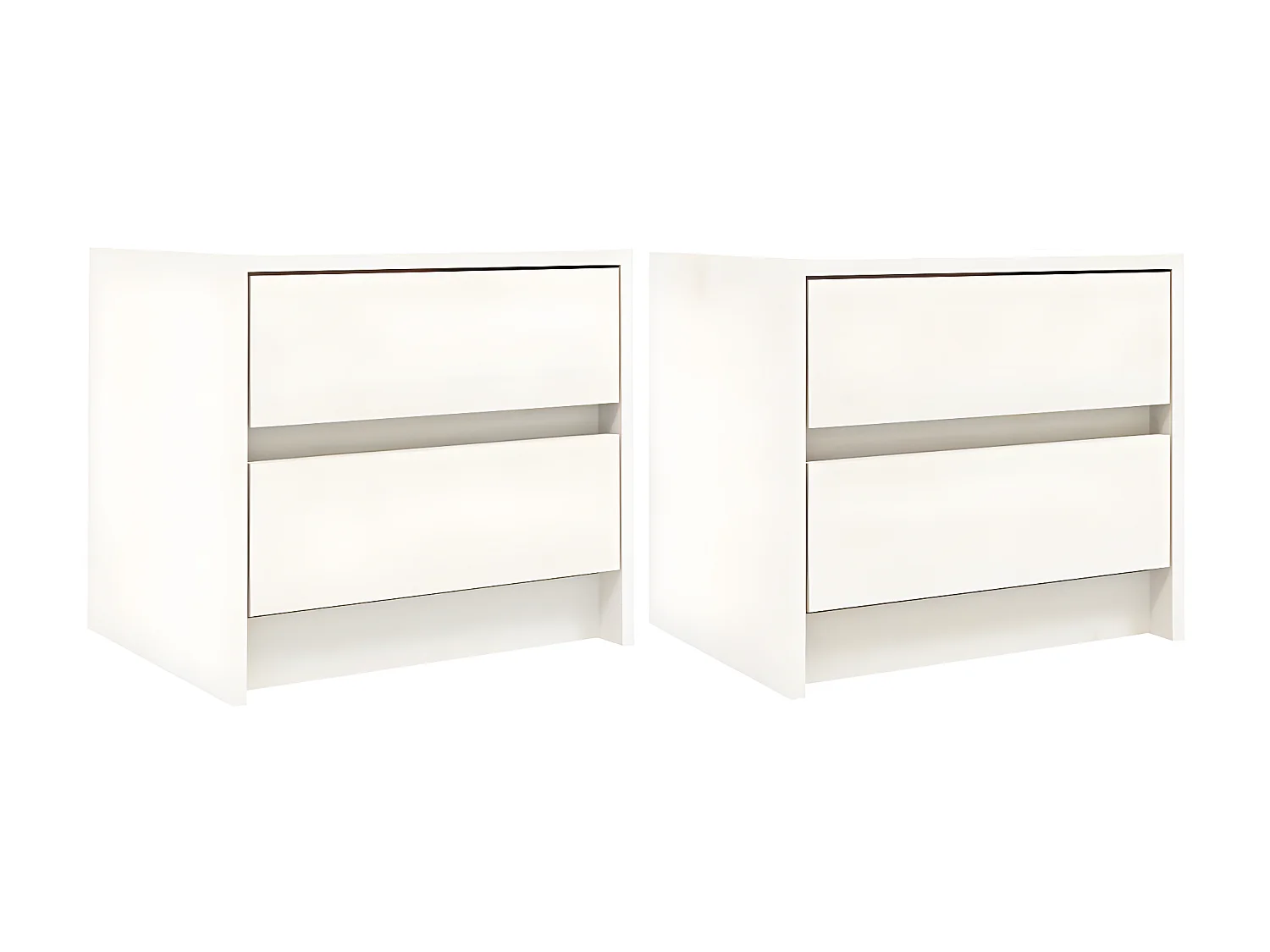 Lot de 2 Tables de chevet blanc 40x31x35,5 cm bois de pin massif WVGQ5329