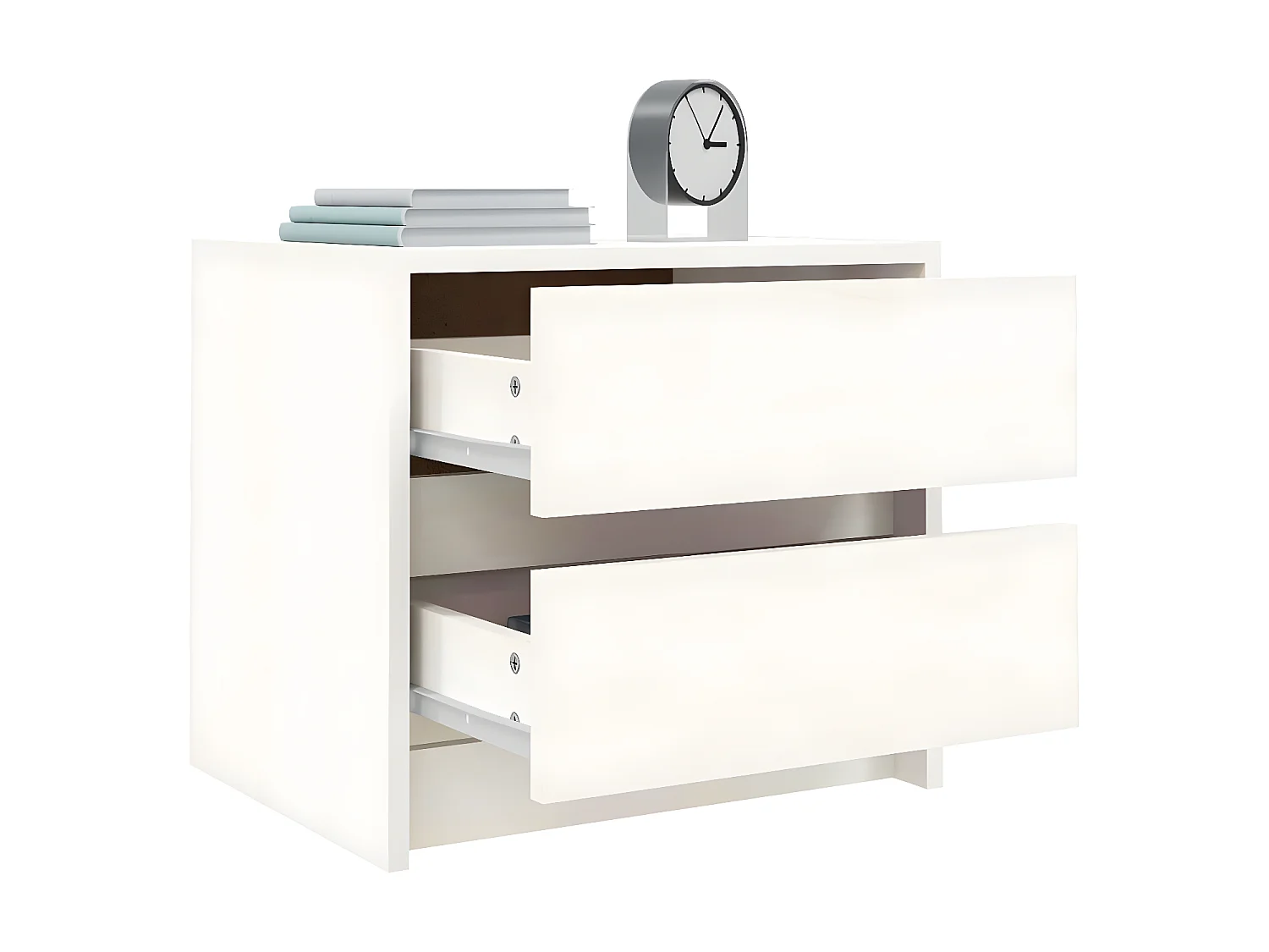 Lot de 2 Tables de chevet blanc 40x31x35,5 cm bois de pin massif WVGQ5329