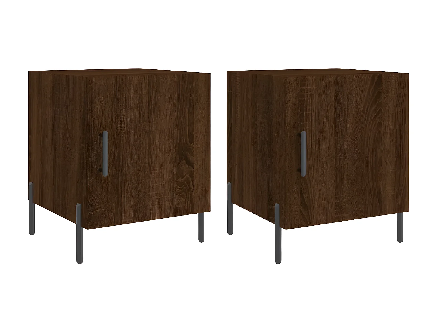 Lote de 2 Mesitas de noche madera ingeniería marrón roble 40x40x50 cm ES31158