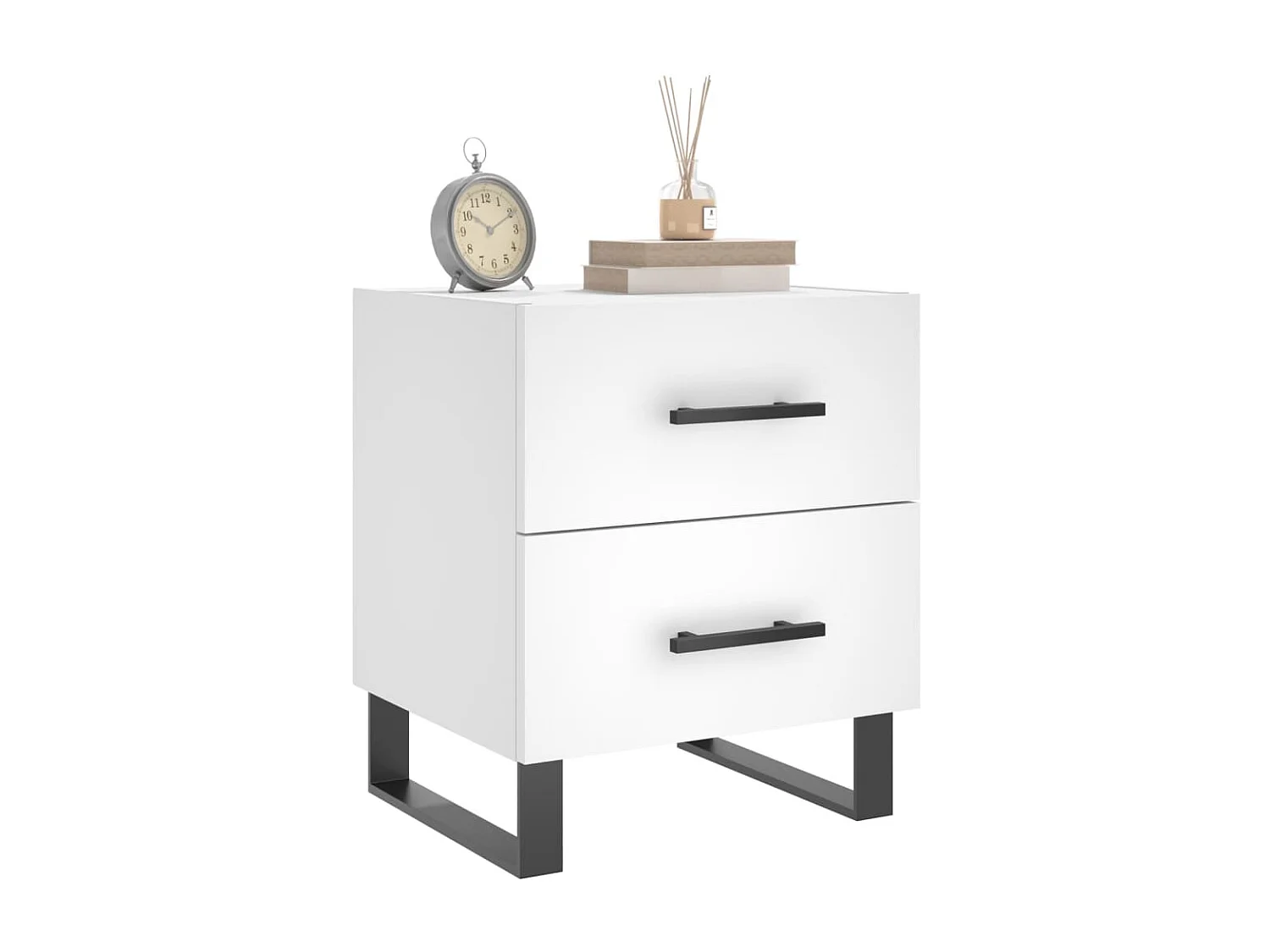 Comodini | Tavolini da notte | Tavolini da letto 2 pz Bianchi 40x35x47,5 cm in Legno Multistrato