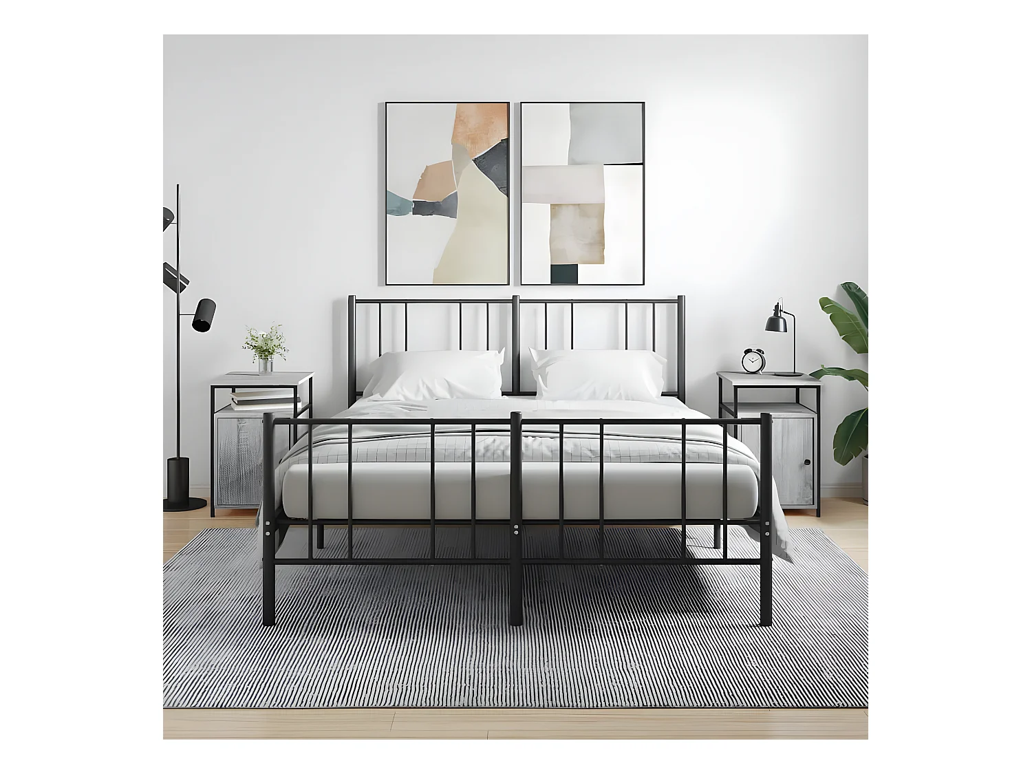 Lot de 2 Tables de chevet sonoma gris 40x42x60cm bois d'ingénierie WVGQ5026