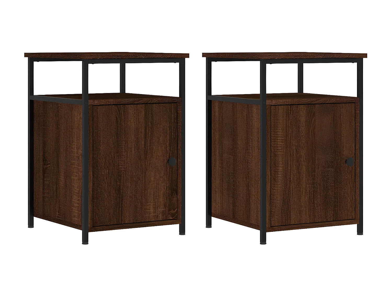 Lot de 2 Tables de chevet Chêne marron 40x42x60cm Bois d'ingénierie WVGQ5382