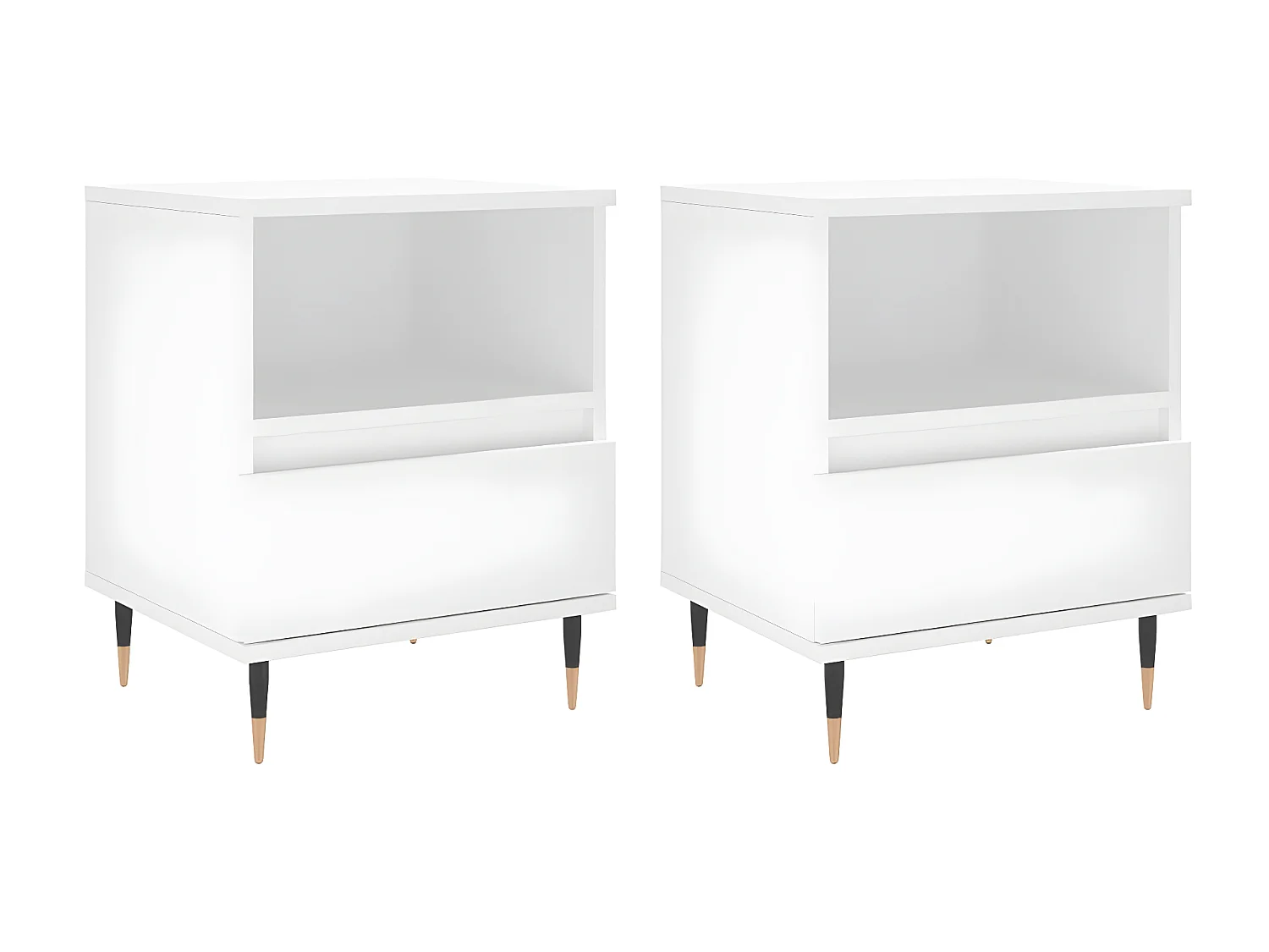 Lot de 2 Tables de chevet blanc 40x35x50 cm bois d’ingénierie WVGQ7934