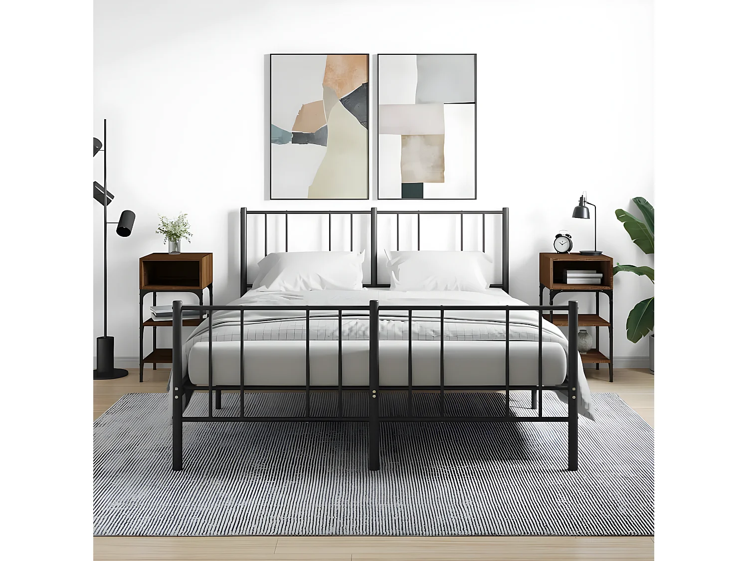 Lot de 2 Tables de chevet chêne marron 35x34,5x70 cm WVGQ9928