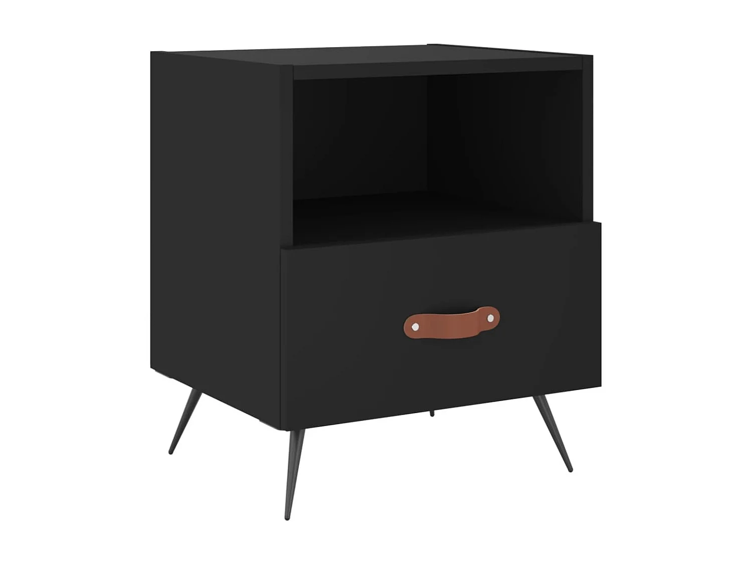 Lot de 2 Tables de chevet noir 40x35x47,5 cm bois d’ingénierie WVGQ8755