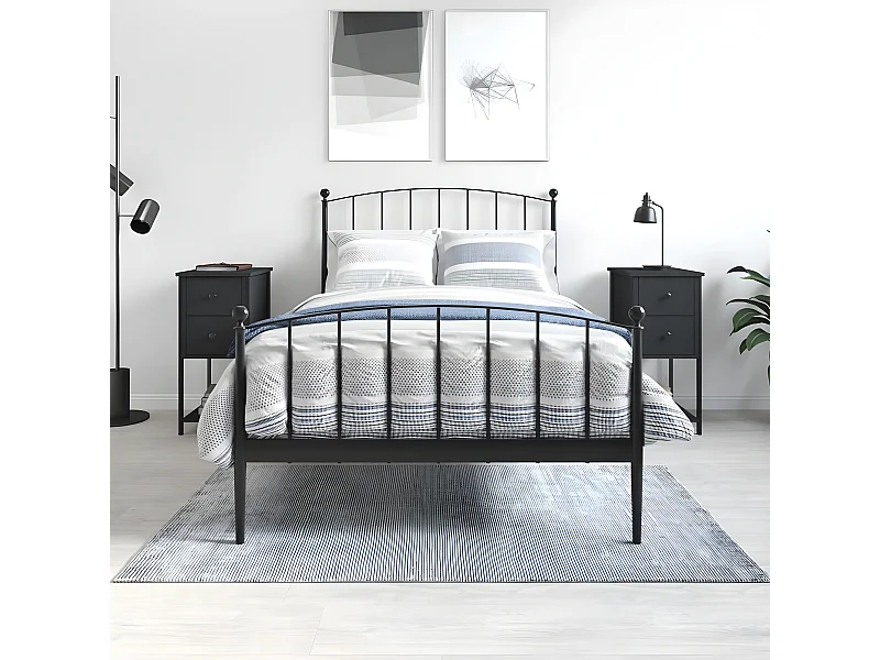 Nachtkastjes 2 st 32x42x70 cm bewerkt hout zwart NL77003