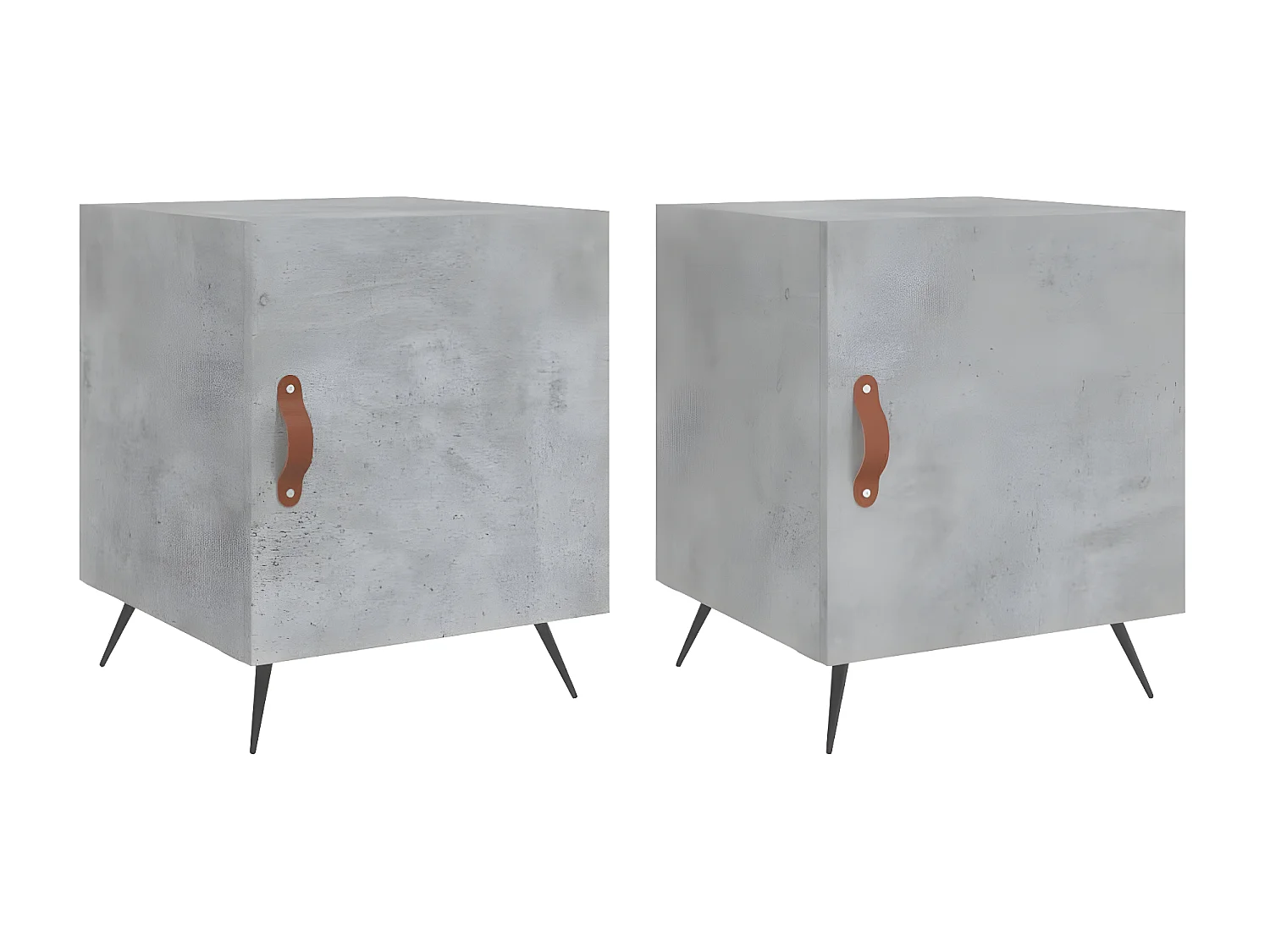 Lot de 2 Tables de chevet gris béton 40x40x50 cm bois d’ingénierie WVGQ5178