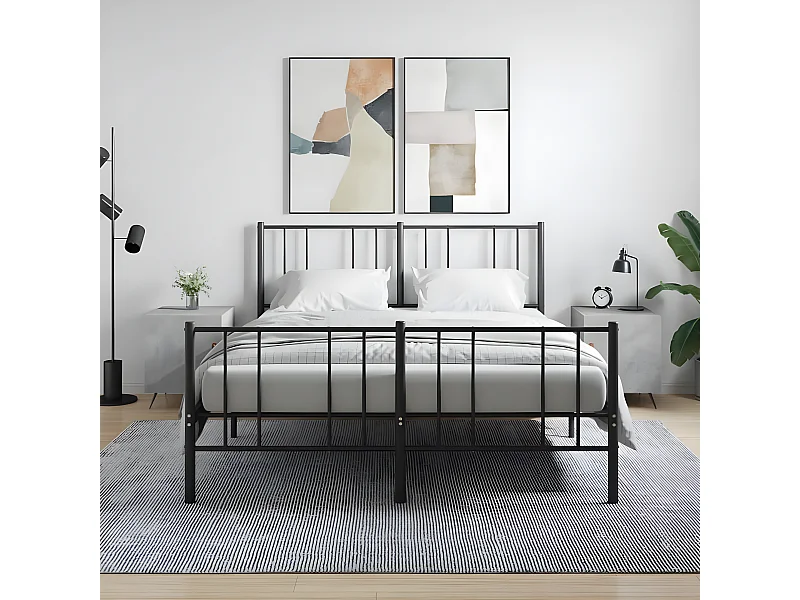 Lot de 2 Tables de chevet gris béton 40x40x50 cm bois d’ingénierie WVGQ5178