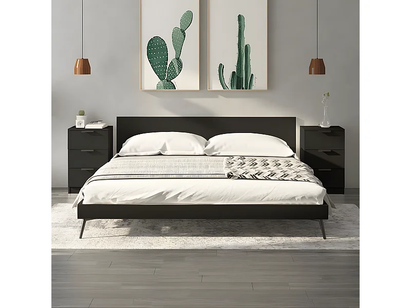 Nachtkastjes 2 st 40x36x65 cm zwart NL90537