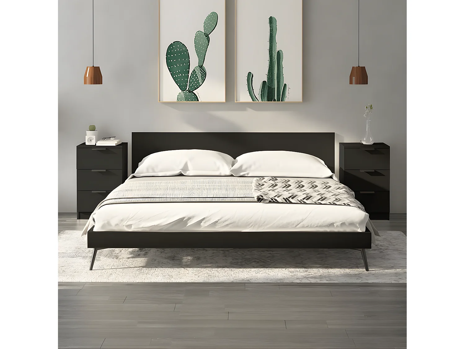 Nachtkastjes 2 st 40x36x65 cm zwart NL90537