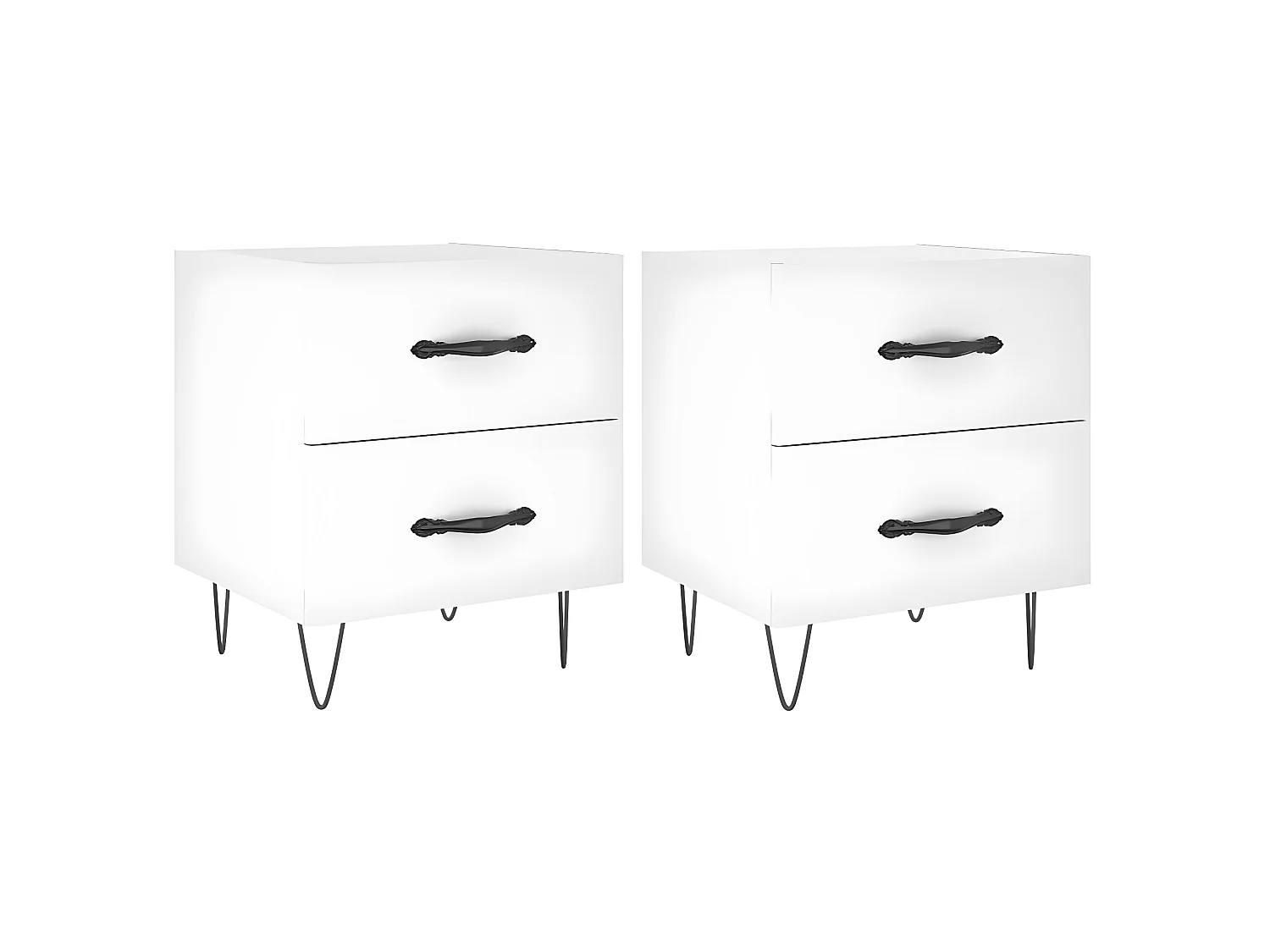 Lot de 2 Tables de chevet blanc 40x35x47,5 cm bois d’ingénierie WVGQ6185