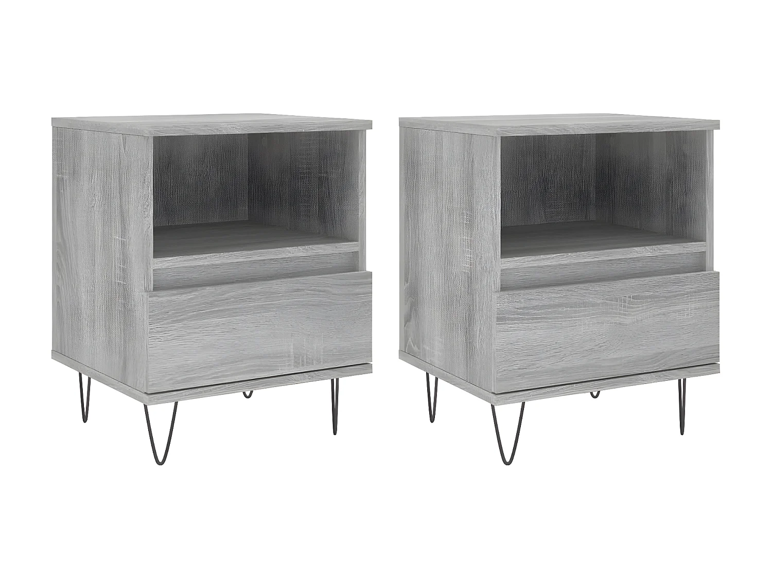 Comodini | Tavolini da notte | Tavolini da letto 2pz Grigio Sonoma 40x35x50 cm in Legno Multistrato