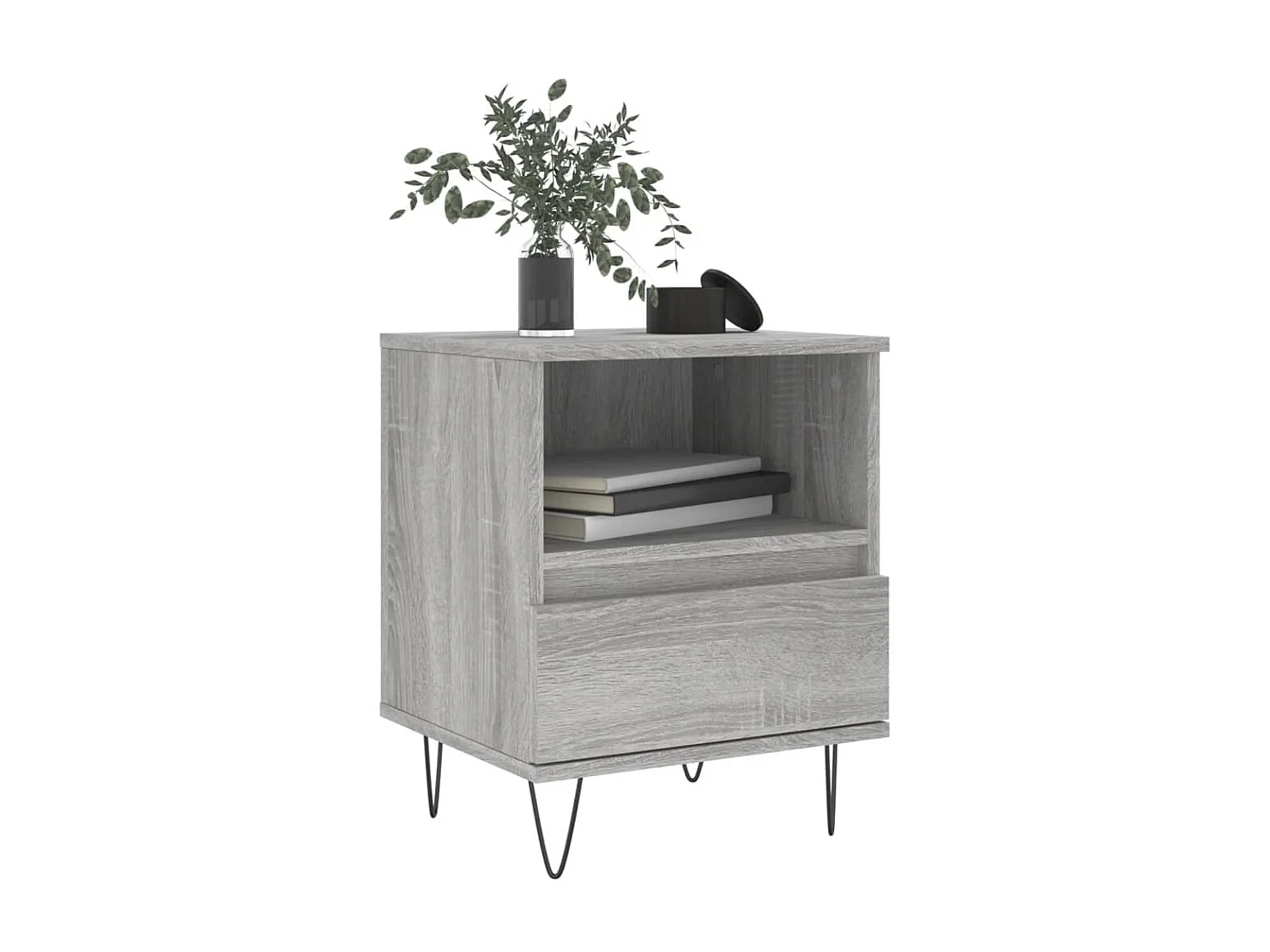 Comodini | Tavolini da notte | Tavolini da letto 2pz Grigio Sonoma 40x35x50 cm in Legno Multistrato